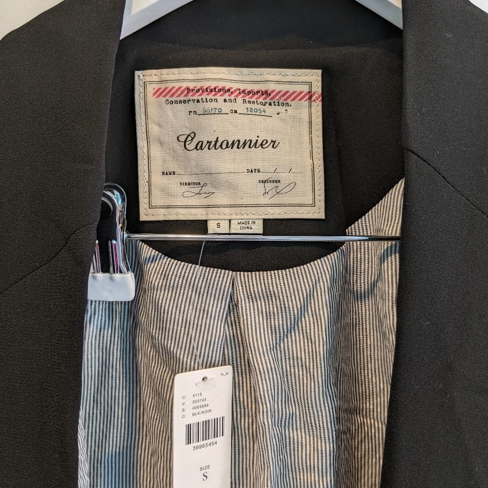 Anthropologie Cartonnier black blazer size S BNWT - Picture 3 of 9